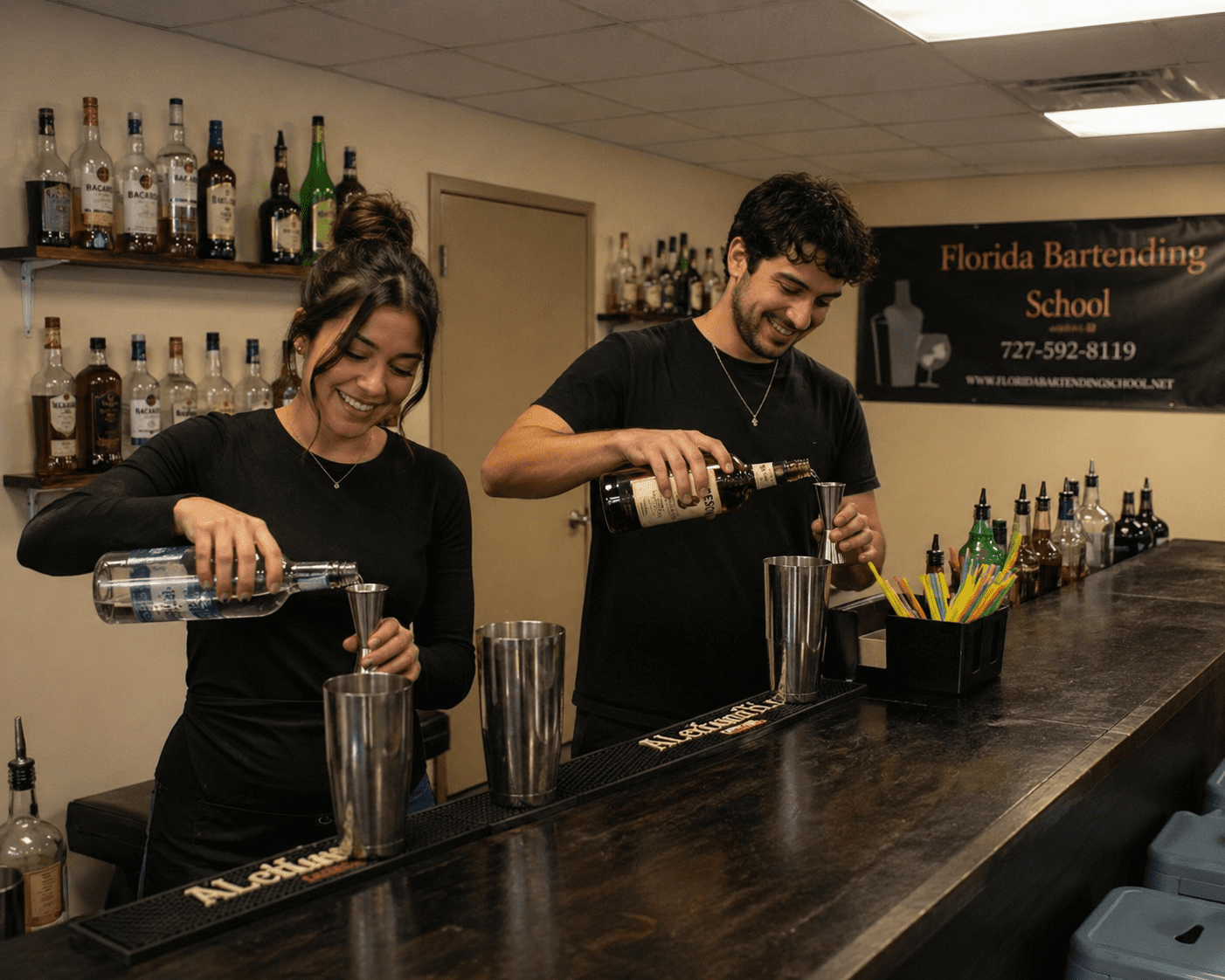 Hands-on bartending training in Largo Florida